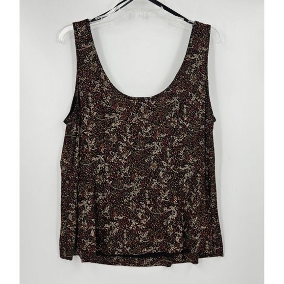 Alex Evenings Metallic 3 Piece Blazer/Tank/Skirt Abstract Shades of Brown Sz 1X - Picture 7 of 8